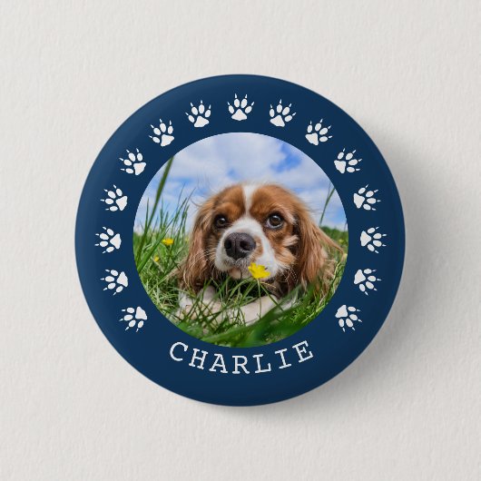 Blauwe pagina's Lijst Pet foto Ronde Button 5,7 Cm (Voorkant)