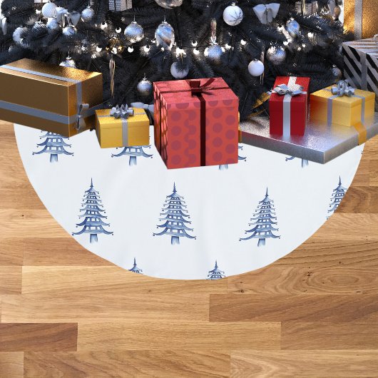 Blauwe Pagoda Kerstboom Patroon Tree Rok Kerstboom Rok