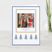 Blauwe Pagode Kerstbomen 1-Foto Kaart (Voorkant)
