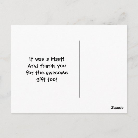 Blauwe paintball verjaardag briefkaart (Achterkant)