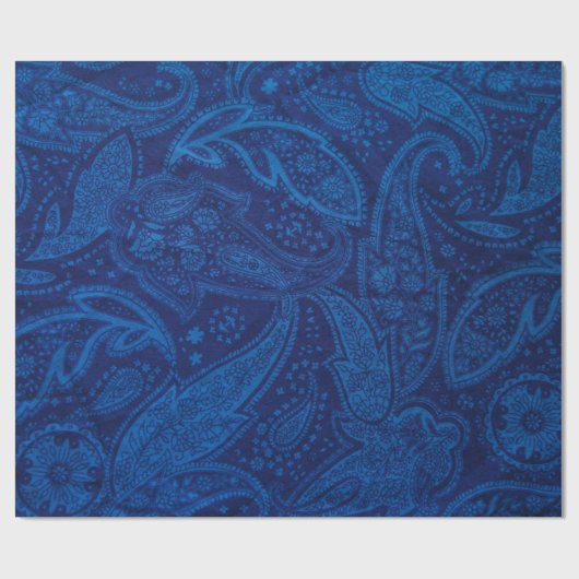 Blauwe paisley cadeaupapier (Vlak)