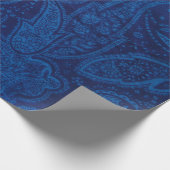Blauwe paisley cadeaupapier (Hoek)