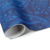 Blauwe paisley cadeaupapier (Rol Hoek)