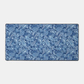 Blauwe Paisley Desk Mat (Voorkant)