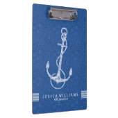 Blauwe paisley en witte neushoorn 2 klembord (Rechts)