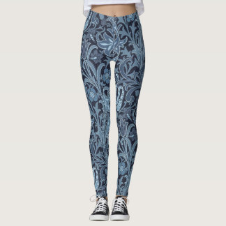 Blauwe paisley leggings zijn vleiend en leuk