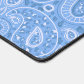 Blauwe Paisley Leopard Desk Mat (Hoek)