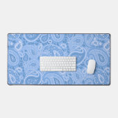 Blauwe Paisley Leopard Desk Mat (Keyboard & Muis)