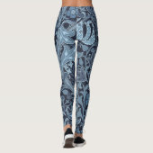 Blauwe paisley maakt rijke kleuren leggings (Achterkant)