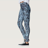 Blauwe paisley maakt rijke kleuren leggings (Links)
