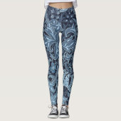 Blauwe paisley maakt rijke kleuren leggings (Voorkant)