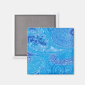 Blauwe Paisley magneet (Voorkant / Achterkant)