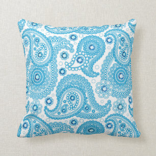 Blauwe paisley met diamanten kussen