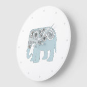 Blauwe Paisley Olifant Boho Chic Grote Klok (Hoek)
