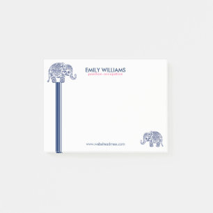 Blauwe Paisley Olifant & Decoratieve Strepen Post-it® Notes