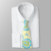 Blauwe paisley op geel stropdas (Gebonden)