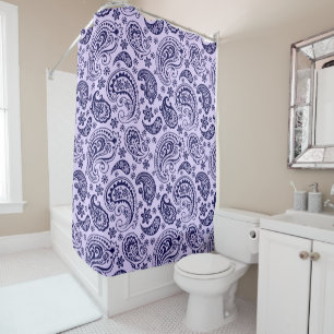Blauwe paisley op lavendedouchergordijn douchegordijn