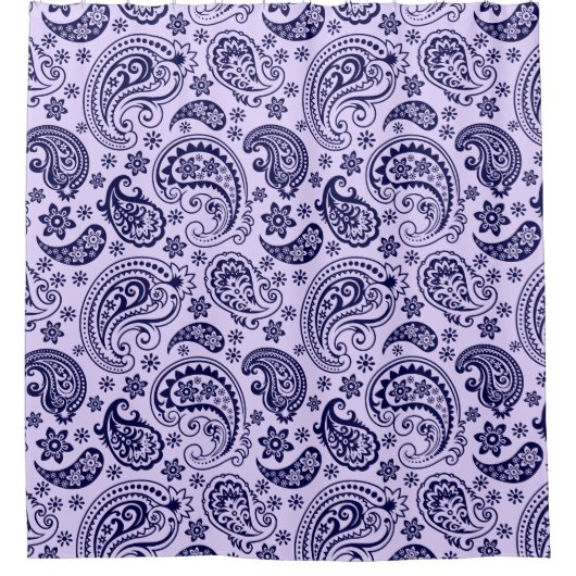 Blauwe  paisley op lavendedouchergordijn douchegordijn (Voorkant)