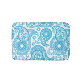 Blauwe Paisley op witte achtergrond Badmat (Voorkant)