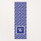 Blauwe Paisley op Witte Patroon Yoga Mat (Voorkant)