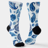 Blauwe Paisley-sokken voor vrouwen Sokken (Gebogen)