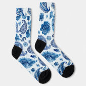 Blauwe Paisley-sokken voor vrouwen Sokken (Rechts)