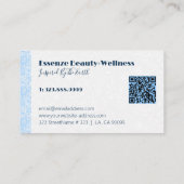 Blauwe paisleyband op witte achtergrond visitekaartje (Achterkant)