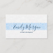 Blauwe paisleyband op witte achtergrond visitekaartje (Voorkant)