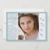 Blauwe paisleyfotograaf aankondiging (Voorkant)