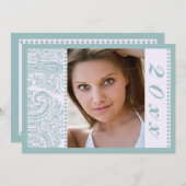 Blauwe paisleyfotograaf aankondiging (Voorkant / Achterkant)
