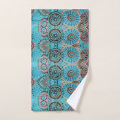 blauwe paisleykraai bad handdoek (Handdoek)