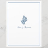 Blauwe Palm Aangepaste Bruiloft 8.5x11 Cocktail Me (Achterkant)