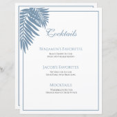 Blauwe Palm Aangepaste Bruiloft 8.5x11 Cocktail Me (Voorkant / Achterkant)