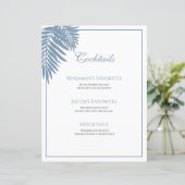 Blauwe Palm Aangepaste Bruiloft 8.5x11 Cocktail Me (Staand voorkant)