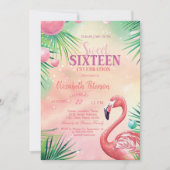 Blauwe Palm Bladeren Zomer Sweet 16 Kaart (Voorkant)