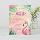 Blauwe Palm Bladeren Zomer Sweet 16 Kaart (Staand voorkant)