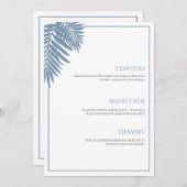 Blauwe Palm Bruiloft Menu 5"X7" (Voorkant / Achterkant)