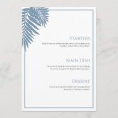 Blauwe Palm Bruiloft Menu 5"X7" (Voorkant)