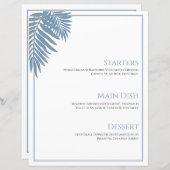 Blauwe Palm Bruiloft Menu Kaart 8 1/2" X 11" (Voorkant / Achterkant)