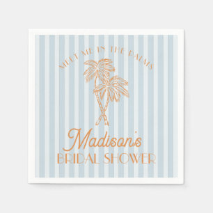 Blauwe Palm Lente Pastel Strand Bruidsmeisjes Brui Servet