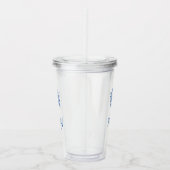 Blauwe palm palmboom monogram acryl drinkbeker (Rechts)