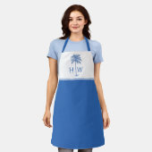 Blauwe Palm Palmetto Boom Monogram Schort (Gedragen)