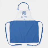Blauwe Palm Palmetto Boom Monogram Schort (Voorkant)