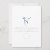 Blauwe Palm Plat Save The Date Kaart (Achterkant)