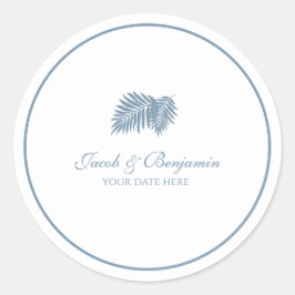 Blauwe Palm ronde Sticker