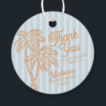 Blauwe Palm Spring Pastelkleurige Strand Bachelore Bedankjes Labels<br><div class="desc">Zie elkaar in de palmen! Onze Palm Springs Party Collectie is een dromerige mix van vintage strand cabana charme en pastel perfectie. Met zachte strepen, wuivende palmbomen en een vleugje retro glamour brengt deze collectie de magie van een zonnig vakantiegevoel naar je feest. Of je nu een vrijgezellenfeest, bruidsdouche of...</div>