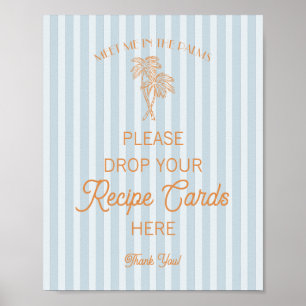 Blauwe Palm Springs Beach Deel een recept Bruiloft Poster