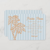 Blauwe Palm Springs Pastel Beach slipje alsjeblief Informatiekaartje (Voorkant / Achterkant)