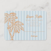 Blauwe Palm Springs Pastel Luier Raffle Insert Informatiekaartje (Voorkant)