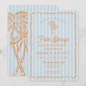 Blauwe Palm Springs Pastel Strand Bachelorette Fee Kaart (Voorkant / Achterkant)